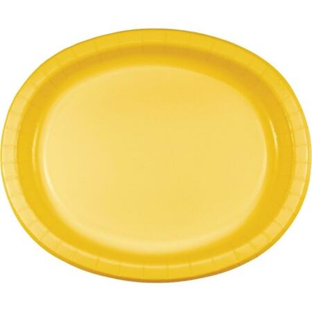 HOFFMASTER 10 x 12 in. Oval Paper Platters, Yellow, 96PK 433269